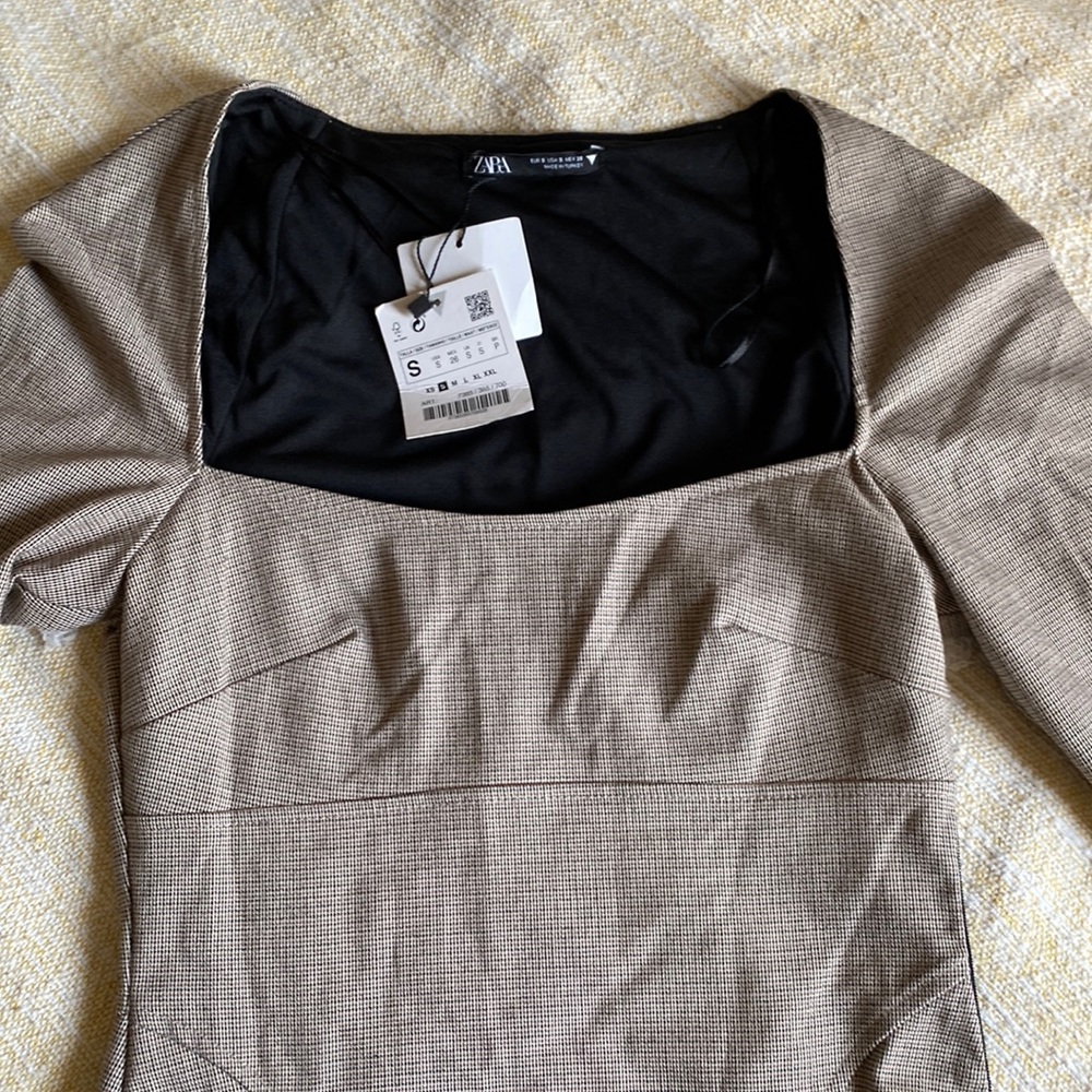 Zara Long Sleeve Plaid Dress - Picture 4 of 8